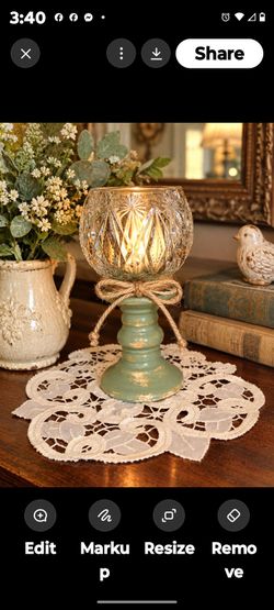 Rustic Glass Candle Holder with Pedestal Base