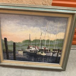Oil Painting Boats