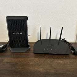 NETGEAR® Night Hawk Cable Modem CM1000v2 NETGEAR* AX1800 WiFi Router Model: RAX10