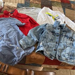 Boys Shirt’s Bundle Of 4 And Jean Jacket Total Of 5 All For $20 Size 7/8