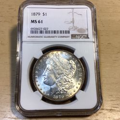 Graded 1879 P Morgan Silver Dollar 