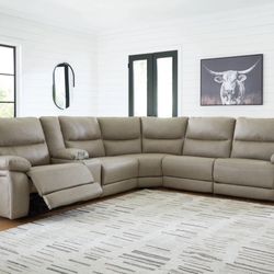 Brannigan Power Reclining Modular Sectional with Storage Console