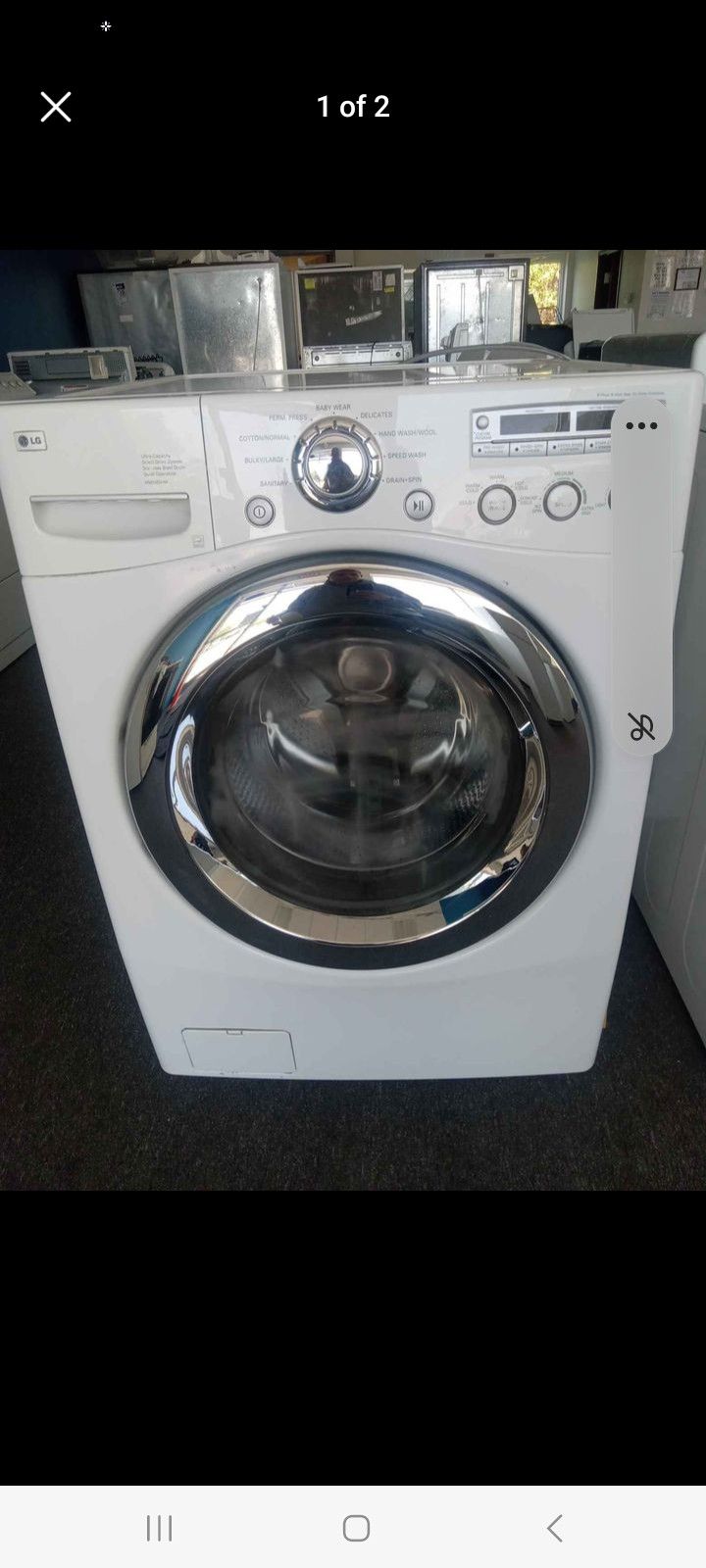Front load washer and electric dryer set with warranty 