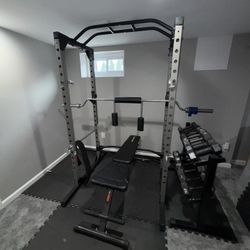 Home Gym (Power Rack, Weights, Barbells, Dumbbell Set)