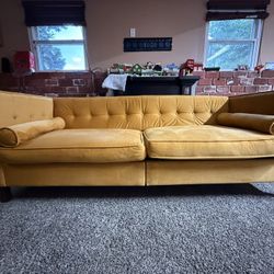 Mid-Century Modern Velvet Couch