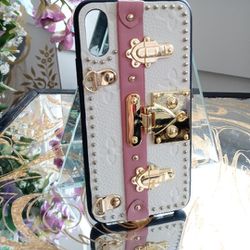 iPhone Case iPhone X and XS Cell Phone Case W/ Stand & Carrying Chain Pink iPhone Case Apple iPhone