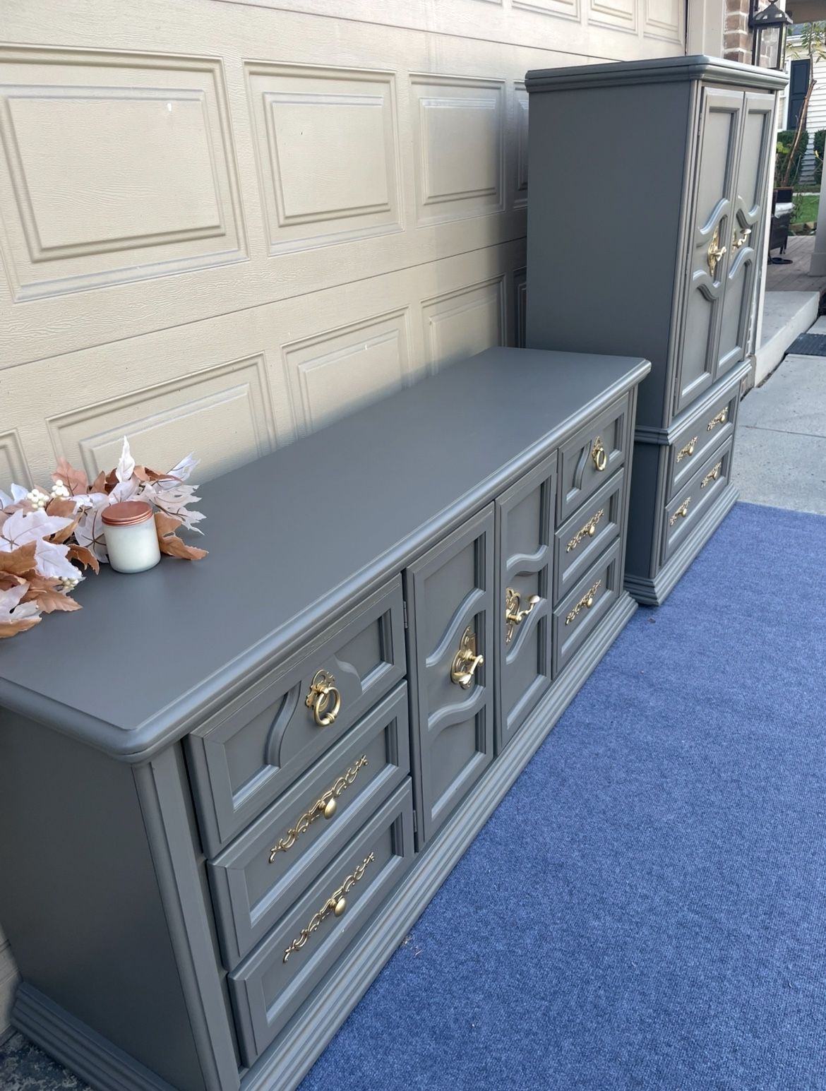 Wk Sale🥂Gorgeous Grey Bassett 2Piece Bedroom Set