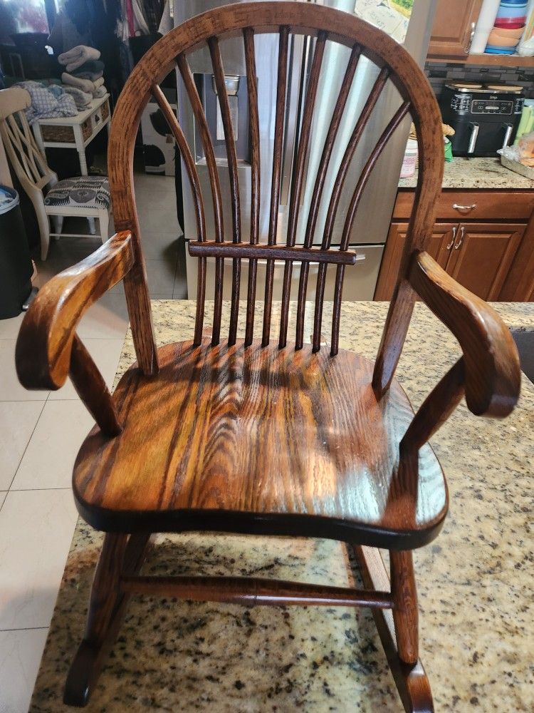 Solid Oak Kids Rocker