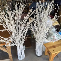 White branches of decorations
