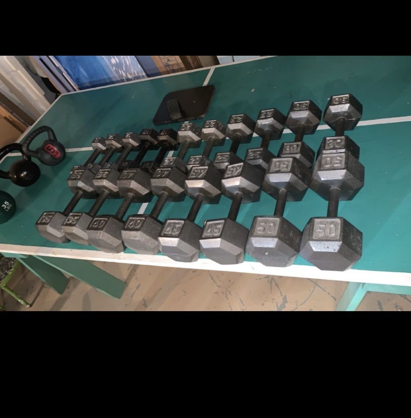 555 Lb Of Dumbells