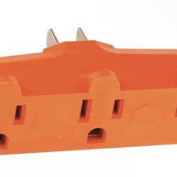 Leviton R52-00699-000 15A Orange Surge Protection Polarized 3-Outlet Adapter