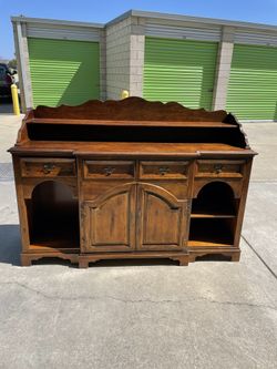 Vintage Hickory White Cabinet Dresser Hutch