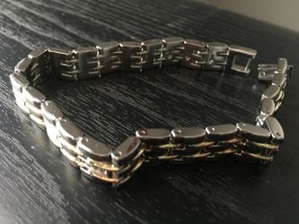 Silver means bracelet gold plated and gem stones