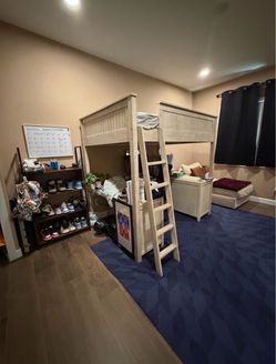 Full size bunk bed with desk