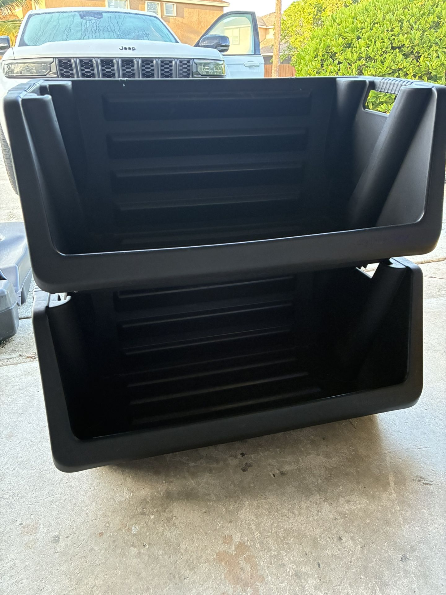 55 Gallon Stackable Storage Containers (set Of 2 As Shown)