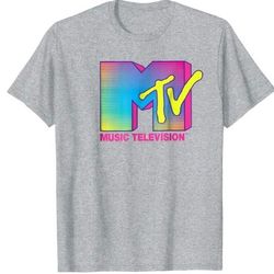 MTV Logo Fluorescent Colors Graphic T-Shirt 

