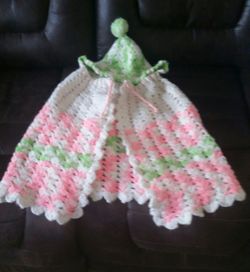 Handmade Girls crocheted Cape with hood