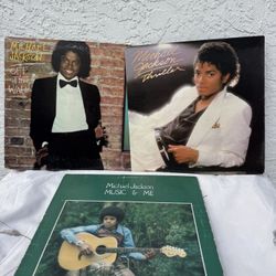 Lot of 3 Michael Jackson Vinyl LPs, THRILLER, OFF THE Wall, MUSIC & ME *Read