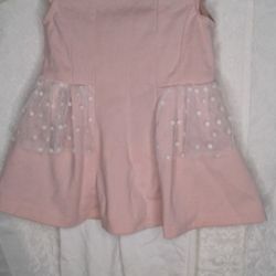 Jillian's Closet Toddler Outfit Pink Ivory Tulle Peter Pan Collar Leggings 24M