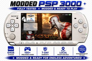 🔥 Sony PSP-3000 Mystic Silver — Preloaded Games, Ready to Play + 7-Day Warranty 🔥
