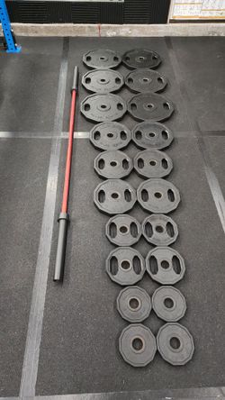 Iron grip weight plates with Rogue Deadlift bar