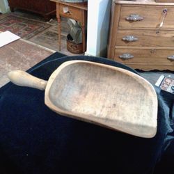 Antique Large 1 Piece Wood Scoop
