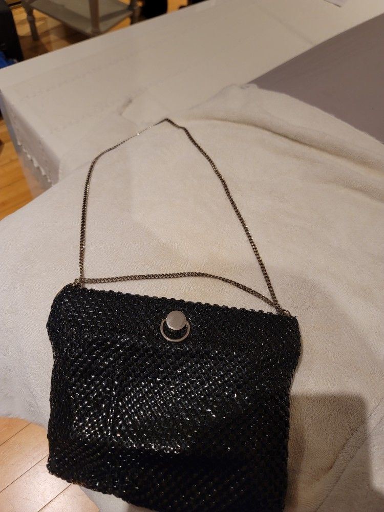 Vintage Bag Black Metal Mesh Evening Everyday Handbag Purse Classy Mcm