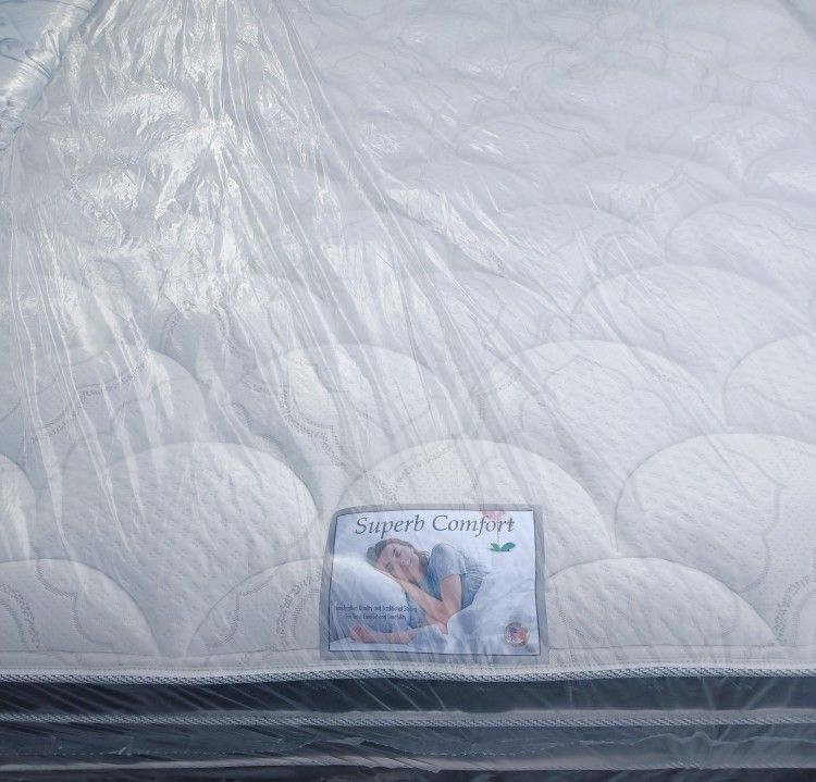 Brand New Queen Size Pilllowtop Mattress Included Box Spring.