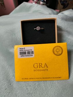 925 Sterling Silver GRA Certified Moissanite Solitaire Ring