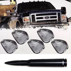 Smoked Lens and Bullet Antenna For 99 To 16 Ford F250 F350 F450 F550