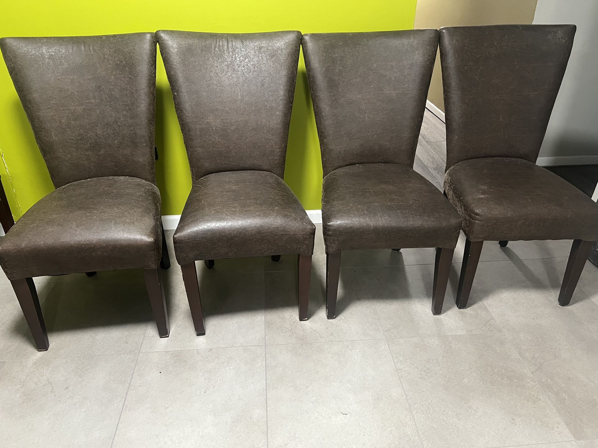 4 Faux Leather Chairs