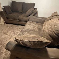 Two Swede Couches With Pillows 