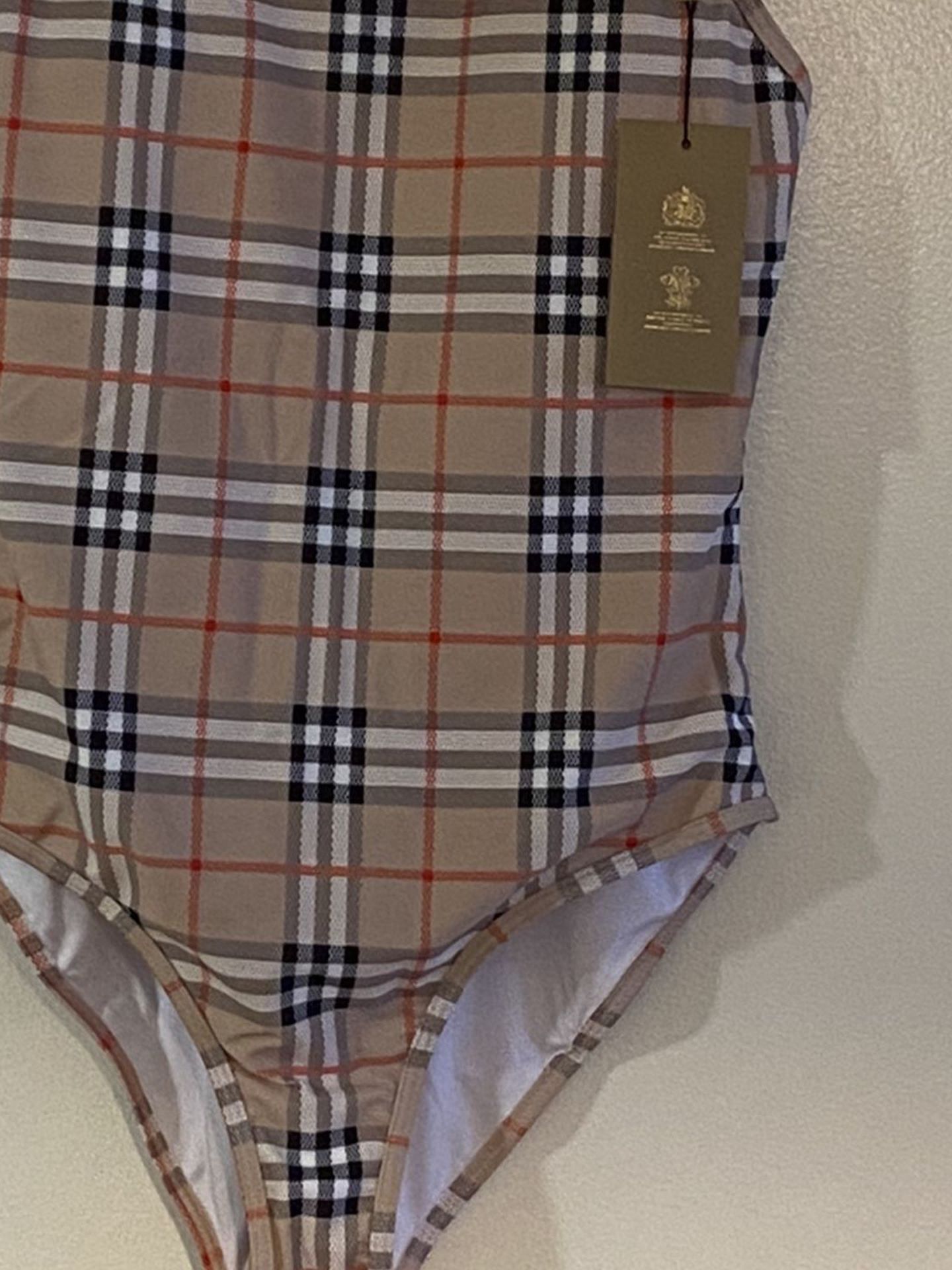 Burberry Beige Check George Swimsuit