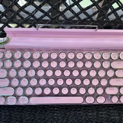 Retro wireless keyboard Bluetooth / pink only