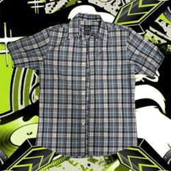 Blue Black n White Button Up