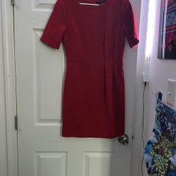 Banana Republic Red Sheath Dress – Classic Short Sleeve Workwear