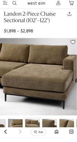 West elm chaise end