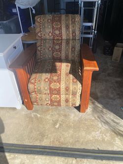 Mission Style Upholstered Recliner Chair