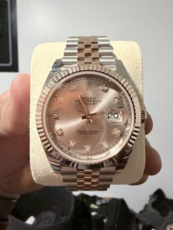 Datejust 41 Steel & Everose Rolesor Jub SUNDUST 10BR Fluted Bez