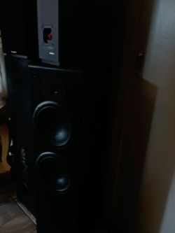 MTS tower speaker an Klipsch book shell.