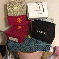 Chanel &Tory Burch Boxes &shop Bags