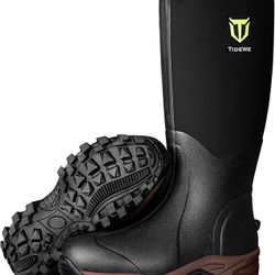 TIDEWE Rubber Neoprene Boots Size 8 Waterproof Black, Brown