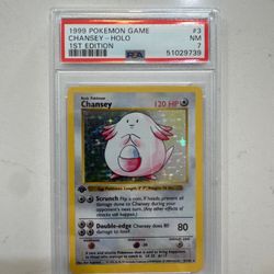 Pokémon Base Set 1st Edition Chansey Holo PSA 7
