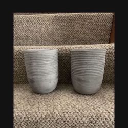 2 SLATE VASES HOME DECOR