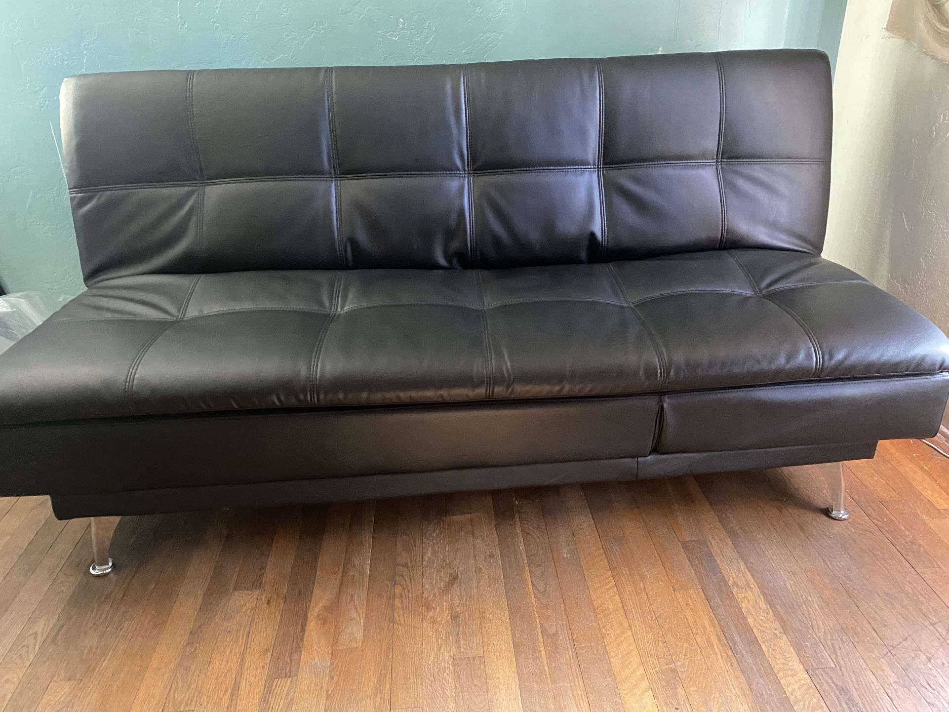 Faux Leather Couch/Bed 4-in-1 Convertible