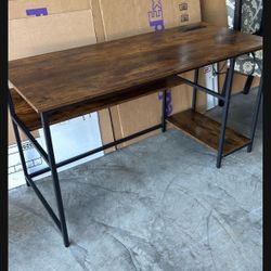 55 Inch Computer Desk with 4 Power Outlets & 2 USB Ports’ Built in Charging Station