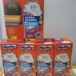 Hefty Ultra Strong Fabuloso Scented 24 Tall Kitchen Garbage Bags X6