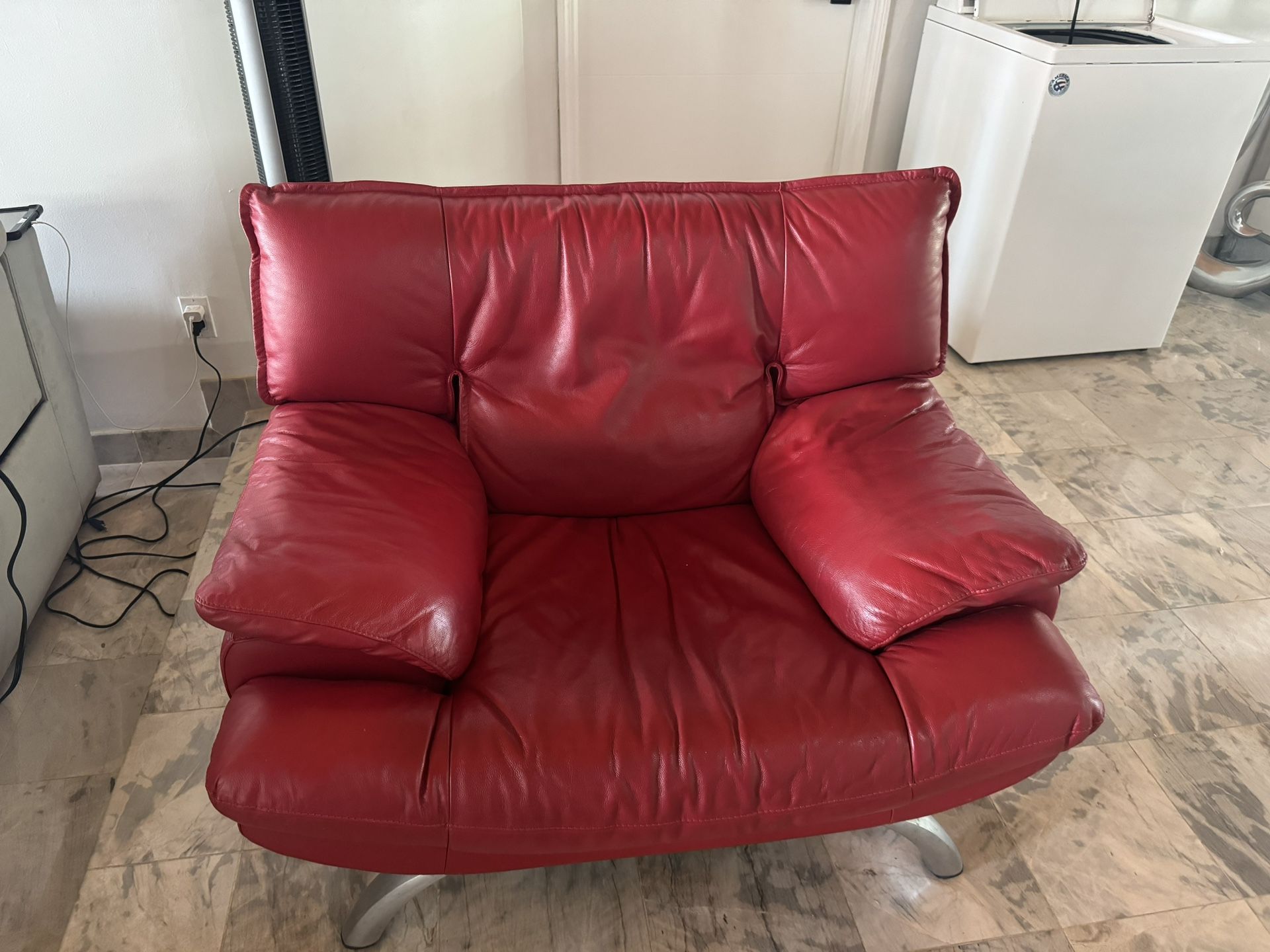Red Chair Real Leather
