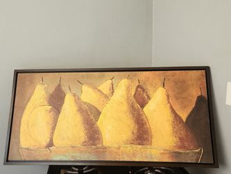 Large Panoramic Original Oil Painting - Golden Pears Still Life Wall Art