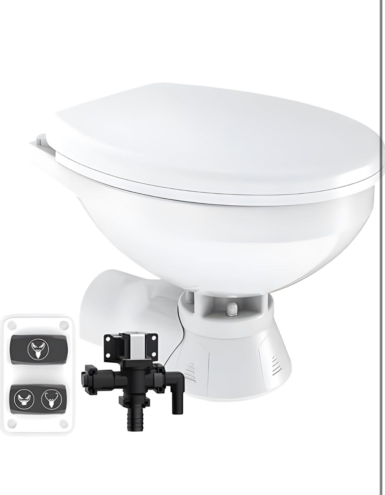 Brand New 12V Quiet Flush Electric Marine Toilet, Soft Close